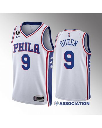 Trevelin Queen 9 Philadelphia 76ers White Jersey 2022-23 Association Edition Swingman