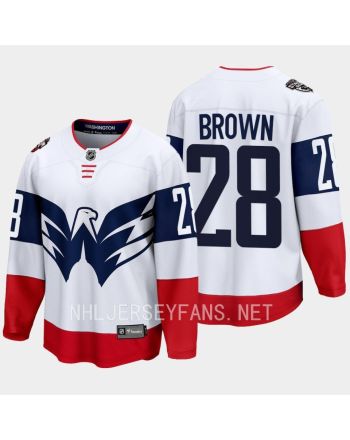 Connor Brown 28 Washington Capitals 2023 Jersey Stadium White Primegreen