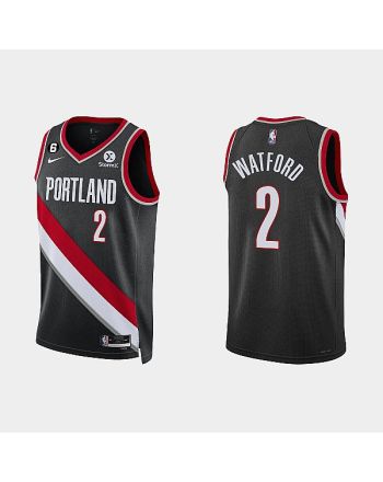 Portland Trail Blazers 2 Trendon Watford 2022-23 Icon Edition Black Men Jersey