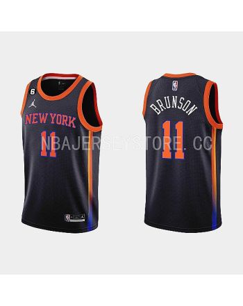 New York Knicks 11 Jalen Brunson 2022-23 Statement Edition Black Men Jersey