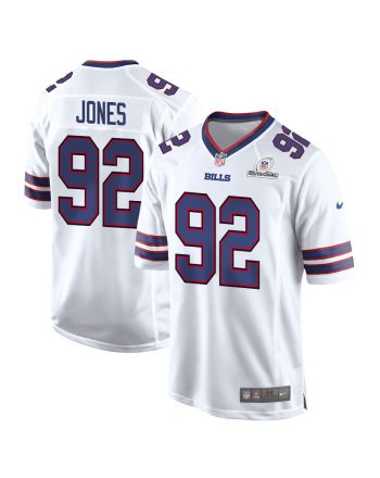 DaQuan Jones 92 Buffalo Bills 2024 Divisional Patch Game Men Jersey - White