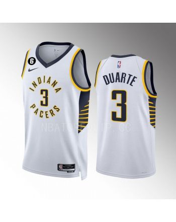 Chris Duarte 3 Indiana Pacers White Association Edition 2022-23 Men Jersey Swingman