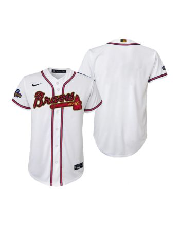 Youth Atlanta Braves White 2022-23 Gold Program Jersey