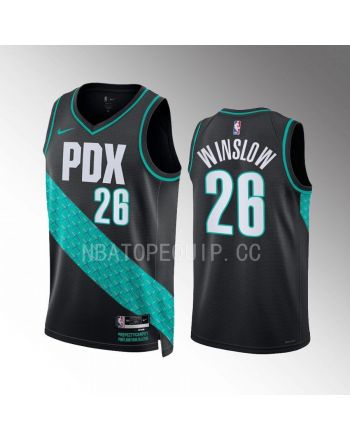 Portland Trail Blazers Justise Winslow 26 2022-23 City Edition Black Jersey Swingman