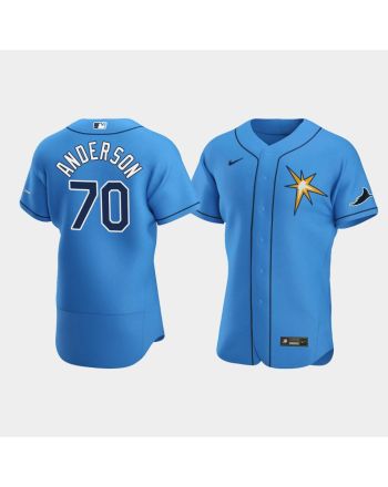 Men's Tampa Bay Rays 70 Nick Anderson Light Blue Alternate Jersey Jersey