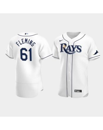 Men's Tampa Bay Rays 61 Josh Fleming White Home Jersey Jersey