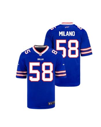 Matt Milano 58 Buffalo Bills YOUTH Home Game Jersey - Royal