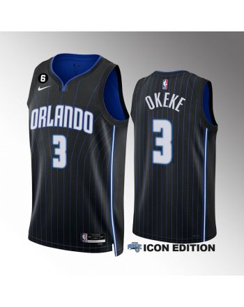 Orlando Magic Chuma Okeke 3 Icon Edition Black Jersey 2022-23 Swingman