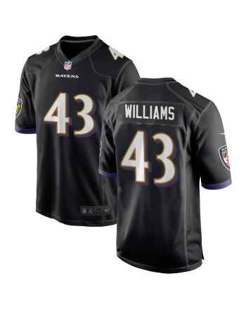 Baltimore Ravens Marcus Williams 43 Alternate Game Jersey - Black Jersey