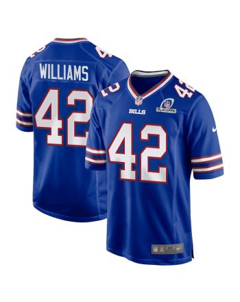 Dorian Williams 42 Buffalo Bills 2023 Playoffs Patch Game Men Jersey - Royal