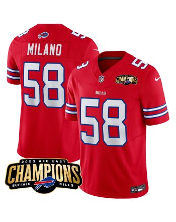 Matt Milano 58 Buffalo Bills 2023 AFC East Champions Patch Game Men Jersey - Red