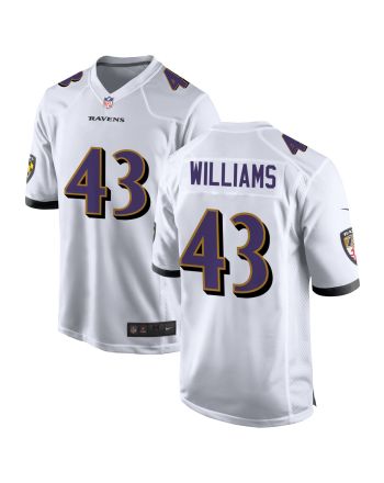 Baltimore Ravens Marcus Williams 43 Game Jersey - White Jersey