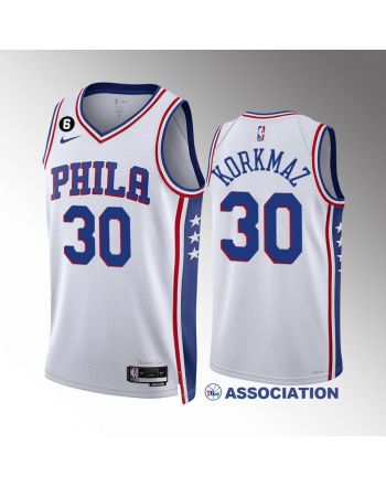 Furkan Korkmaz 30 Philadelphia 76ers White Jersey 2022-23 Association Edition Swingman