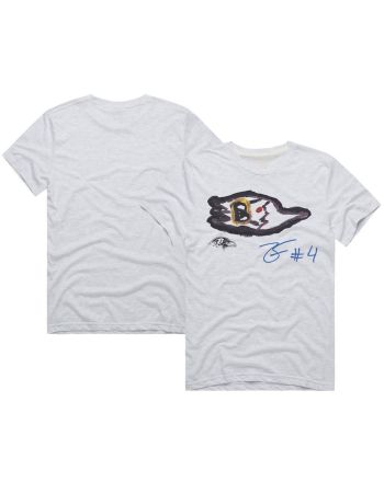 Homage Rookies Paint: Baltimore Ravens by Zay Flowers T-Shirt - Ash