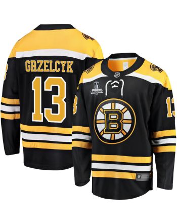 Matt Grzelcyk 13 Boston Bruins Stanley Cup 2023 Playoffs Patch Home Breakaway Men Jersey - Black