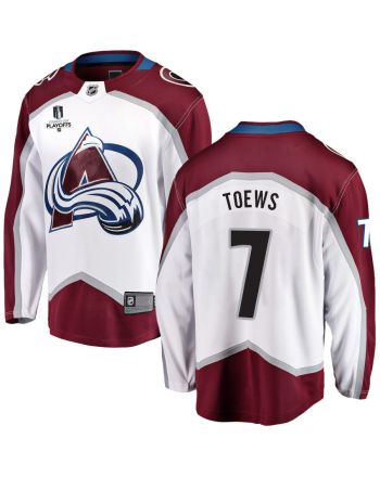 Devon Toews 7 Colorado Avalanche Stanley Cup 2023 Playoffs Patch Away Breakaway Men Jersey - White