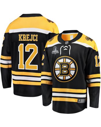 David Krejci 12 Boston Bruins Stanley Cup 2023 Playoffs Patch Home Breakaway Men Jersey - Black