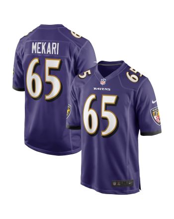 Patrick Mekari 65 Baltimore Ravens Men Game Jersey - Purple