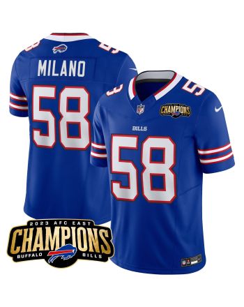 Matt Milano 58 Buffalo Bills 2023 AFC East Champions Patch Game Men Jersey - Royal