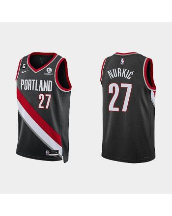 Portland Trail Blazers 27 Jusuf Nurkic 2022-23 Icon Edition Black Men Jersey