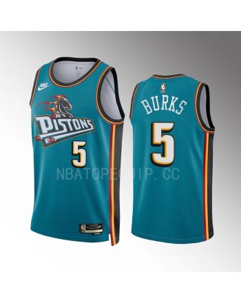 Detroit Pistons Alec Burks 2022-23 Classic Edition Teal 5 Jersey Swingman