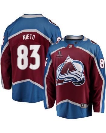 Matt Nieto 83 Colorado Avalanche Stanley Cup 2023 Playoffs Patch Home Breakaway Men Jersey - Burgundy