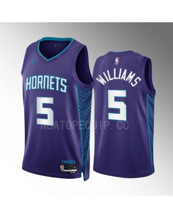 Mark Williams 5 2022-23 Charlotte Hornets Purple Statement Edition Men Jersey Swingman