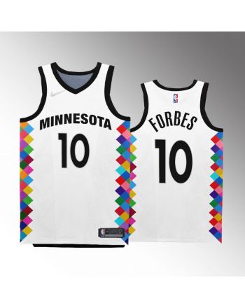 Minnesota Timberwolves Bryn Forbes 10 2022-23 City Edition White Jersey Bob Dylan