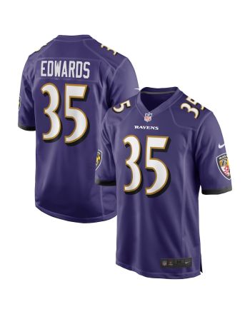 Gus Edwards 35 Baltimore Ravens Men Game Jersey - Purple