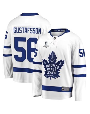 Erik Gustafsson 56 Toronto Maple Leafs Stanley Cup 2023 Playoffs Patch Away Breakaway Men Jersey - White