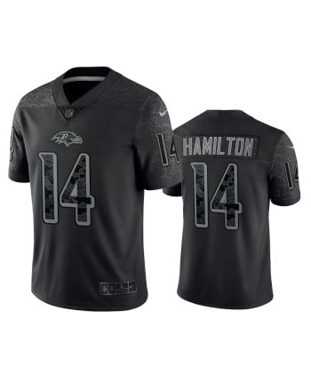 Kyle Hamilton 14 Baltimore Ravens Black Reflective Limited Jersey - Men