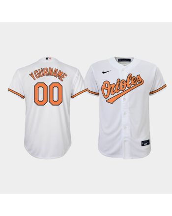 Youth Baltimore Orioles Custom 00 White Home Jersey Jersey