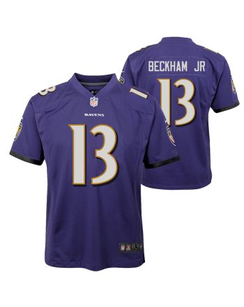 Odell Beckham Jr. 13 Baltimore Ravens Game Youth Jersey - Purple