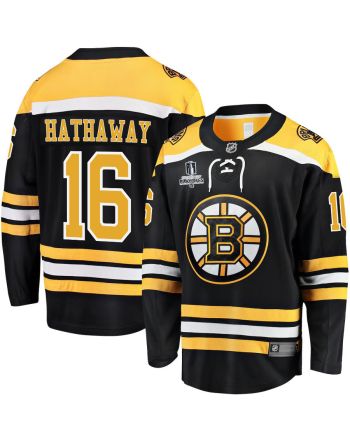 Garnet Hathaway 16 Boston Bruins Stanley Cup 2023 Playoffs Patch Home Breakaway Men Jersey - Black