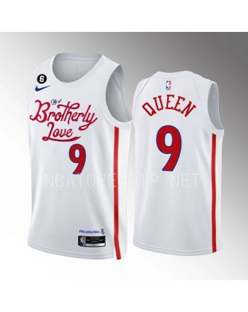 Trevelin Queen 9 2022-23 Philadelphia 76ers White City Edition Men Jersey Swingman