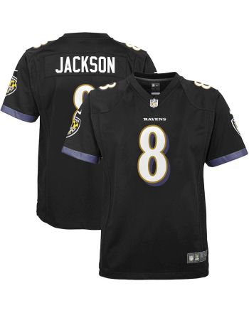 Lamar Jackson 8 Baltimore Ravens Youth Game Jersey - Black