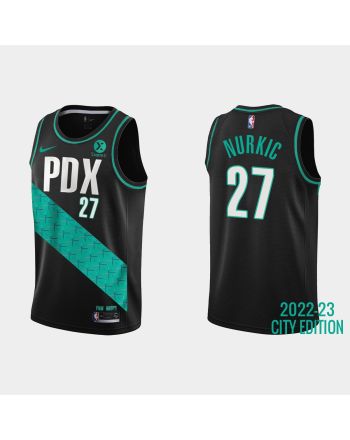 Portland Trail Blazers 27 Jusuf Nurkic 2022-23 City Edition Black Men Jersey