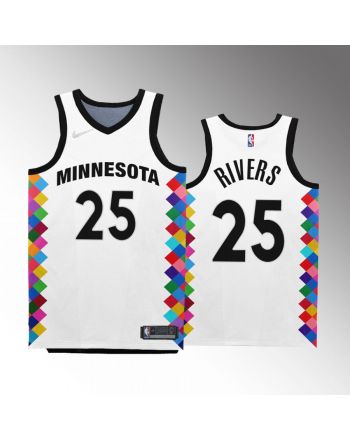 Minnesota Timberwolves Austin Rivers 25 2022-23 City Edition White Jersey Bob Dylan