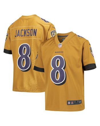 Lamar Jackson Baltimore Ravens Youth Inverted Game Jersey - Gold