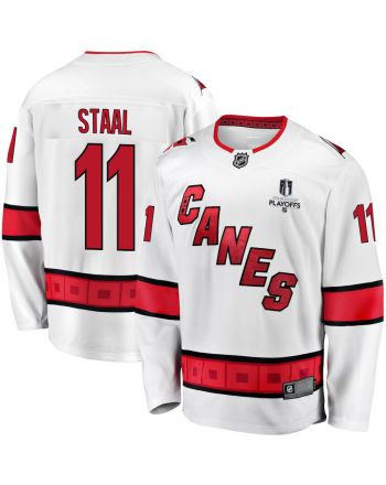 Jordan Staal 11 Carolina Hurricanes Stanley Cup 2023 Playoffs Patch Away Breakaway Men Jersey - White