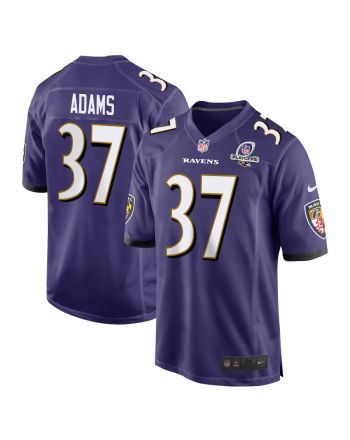 Andrew Adams 37 Baltimore Ravens 2023 Playoffs Patch Game Men Jersey - Purple