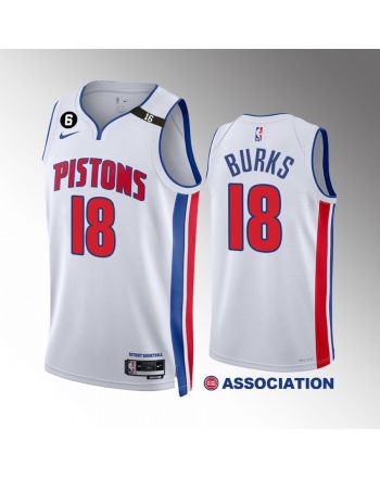 Alec Burks 18 2022-23 Detroit Pistons White Association Edition Jersey Swingman