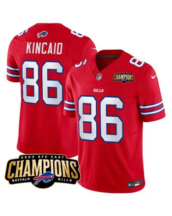 Dalton Kincaid 86 Buffalo Bills 2023 AFC East Champions Patch Game Men Jersey - Red