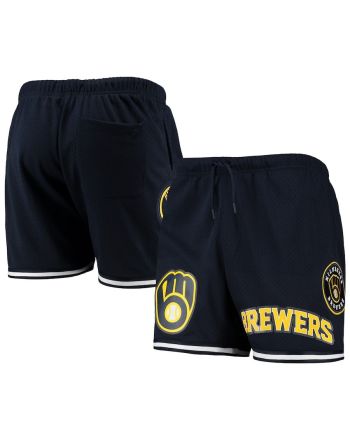 Milwaukee Brewers Team Logo Mesh Shorts - Black, Men