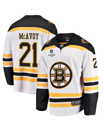 Charlie McAvoy 21 Boston Bruins Stanley Cup 2023 Playoffs Patch Away Breakaway Men Jersey - White