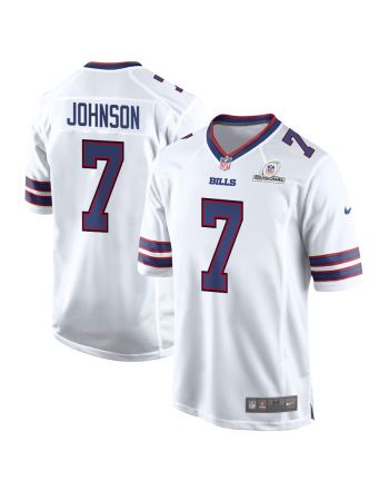 Taron Johnson 7 Buffalo Bills 2024 Divisional Patch Game Men Jersey - White