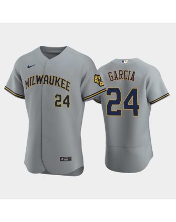 Milwaukee Brewers 24 Avisail Garcia Road Team Gray Jersey Jersey