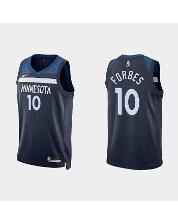 Minnesota Timberwolves 10 Bryn Forbes 2022-23 Icon Edition Navy Men Jersey