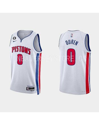 Detroit Pistons Jalen Duren 0 2022-23 Association Edition White Men Jersey Swingman