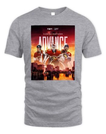 Florida Panthers 2023 Advance To Champions T-Shirt - Gray